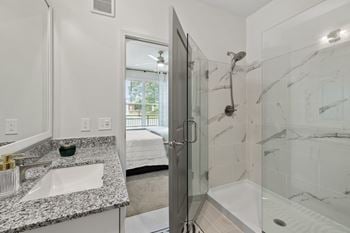 Tiled standalone glass showers*